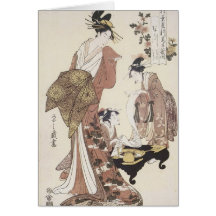 Asiatische Mädchen Geesha Gruß-Karte