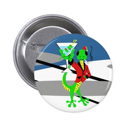 Atomaufenthaltsraum-Eidechsen-Knopf Button