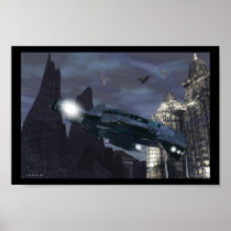 AUF PATROUILLE Raum-Schiffs-Fantasie-Plakat - Digi