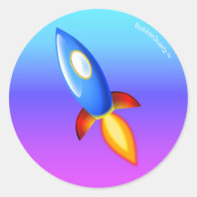 Aufkleber der Retro Rakete