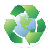 Aufkleber: Erde, die Symbol recycelt