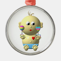 Aufprallen des Babys mit 2 Geklapper Weihnachtsbaum Ornament