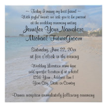 Aujourd'hui je marie mon mariage de plage de meill cartons d'invitation