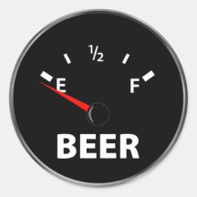 Aus Bier-Kraftstoffanzeige heraus Runde Sticker