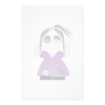 Ausgebessertes gotisches Mädchen in Lila Personalisiertes Büropapier