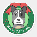 Australisches Vieh-Hundeweihnachten Sticker
