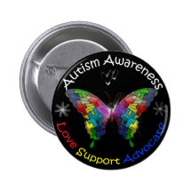 Autismus-Bewusstseins-Schmetterling Anstecknadelbutton