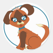 Autocollant de chiot de Toon de caramel