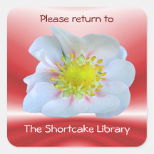 Autocollant de ~ d'ex-libris de fleur de fraise