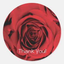 Autocollant de rose rouge de Merci