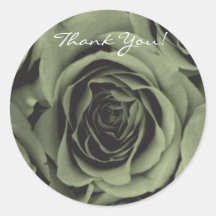 Autocollant de rose vert de Merci
