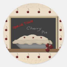 Autocollant de tarte aux cerises