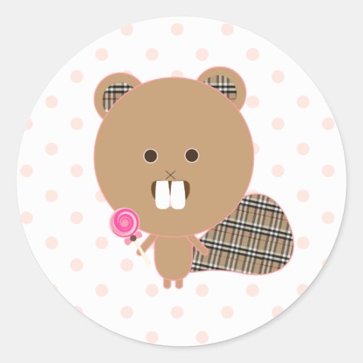Autocollant doux de castor de sucrerie