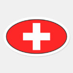 Autocollant d'ovale de drapeau de la Suisse
