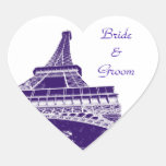 Autocollant en forme de coeur de Tour Eiffel pourp