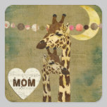 Autocollant maternel d'amour de girafes en bronze  autocollants