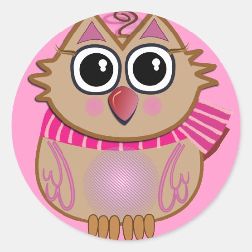 Autocollant mignon de bande dessinée avec le hibou
