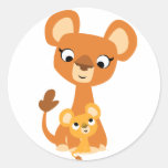 Autocollant mignon de lion et de petit animal de m autocollants