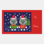 Autocollant mignon de Noël avec des chats