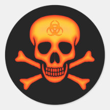 Autocollant orange de crâne de Biohazard