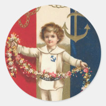 Autocollant patriotique de garçon
