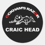 Autocollant rond de lapin principal de Craic du ra