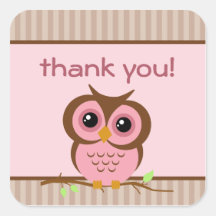 Autocollant rose de Merci d'Owly