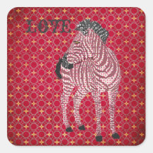 Autocollant rouge d'amour de Zenya