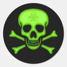 Autocollant vert de crâne de Biohazard