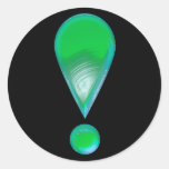Autocollant vert de marque d'exclamation