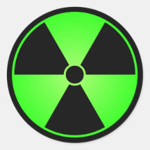 Autocollant vert de symbole de rayonnement