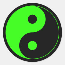 Autocollant vert et noir de symbole de Yin Yang