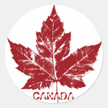 Autocollants de feuille d'érable rouge d'autocolla