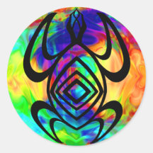 Autocollants de symétrie de tortue de Tiedye