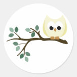 Autocollants jaunes de hibou
