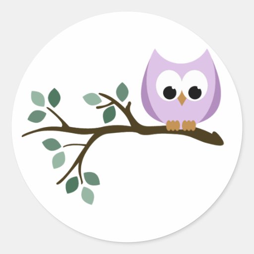Autocollants pourpres de hibou