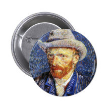 Autoportrait avec le chapeau de feutre gris, Vince Pin's Avec Agrafe