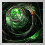 Autour de la copie d'art abstrait de vert du monde affiches