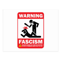 Avertissement ! Carte postale de Facism cartes postales