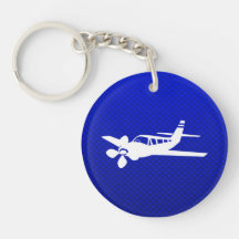 Avion bleu porte-clefs