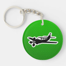 Avion vert porte-clé