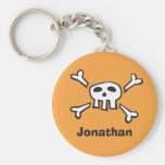Aviron de bande dessinée et keychain d'os croisés  porte-clefs