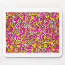Awesome Pink Yellow Abstract Pattern Design Mouse Pad
