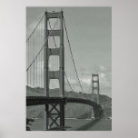 B et W - golden gate bridge Affiches