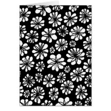 B&W floral Cartes De Vœux