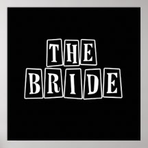 B&W Retro Briefmarke - die Braut Posterdrucke