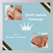 Baby-Blau-König Collage Wall Art Poster