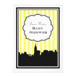 Baby-Dusche des NYC Skyline-Silhouette-Streifen-#1 einladungen
