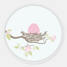 Baby-Einladung oder Bevorzugungs-Aufkleber - rosa 