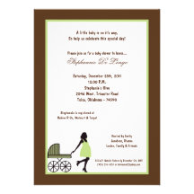 baby shower de 5x7 Brown Buggie Faire-parts